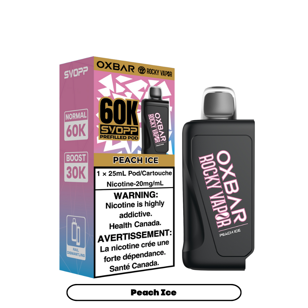 Svopp Oxbar Rocky Vapor 60K bouffées (Pods préremplis) - Pêche Glacée