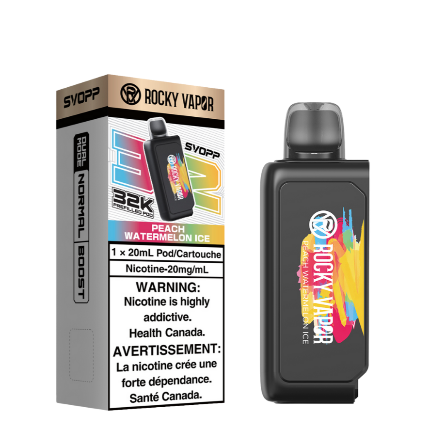 Svopp Rocky Vapor 32K Puffs (Prefilled Pods) - Peach Watermelon Ice