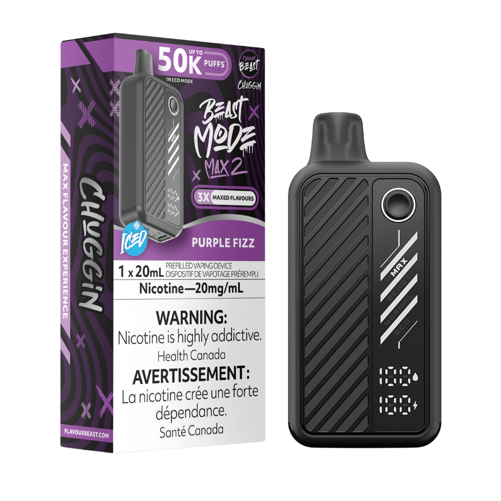 Flavour Beast Mode Max 2 50K Puffs Purple Fizz Iced Rechargeable Disposable Vape 20Mg