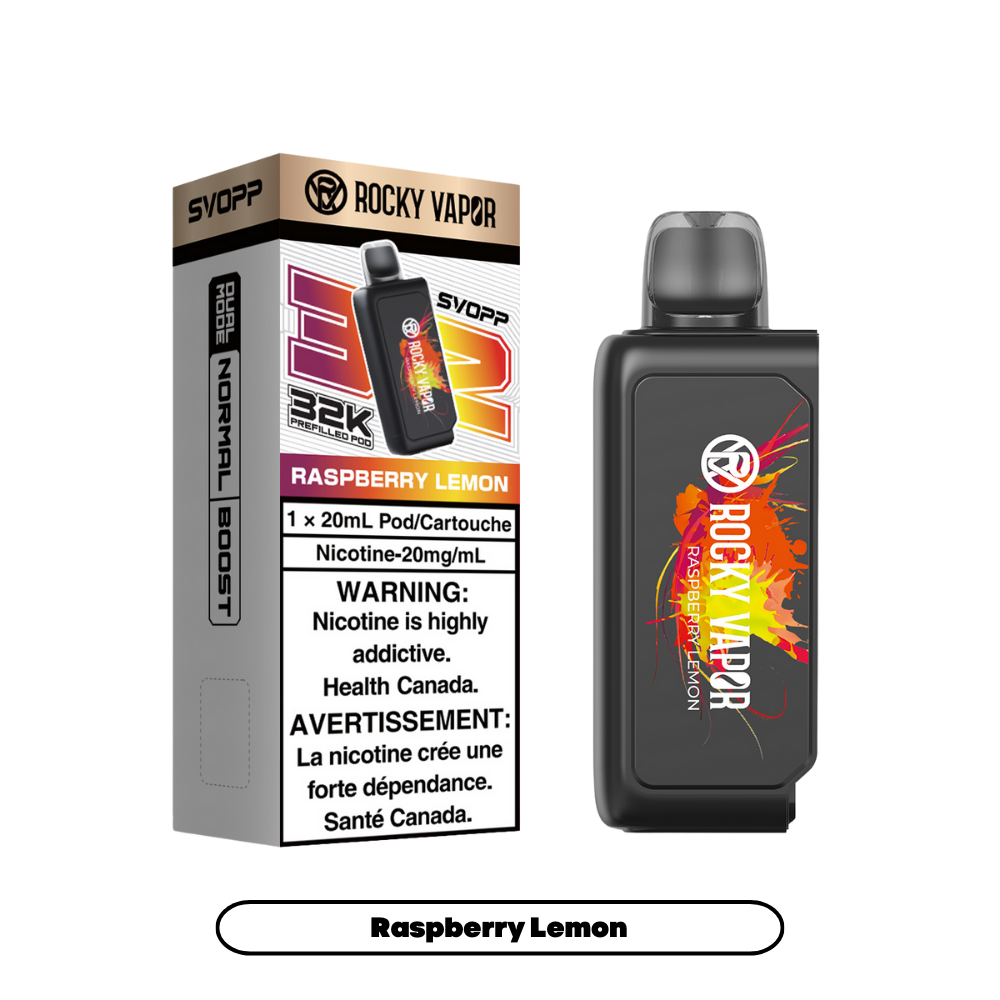 Svopp Rocky Vapor 32 000 bouffées (dosettes préremplies) – Framboise citron