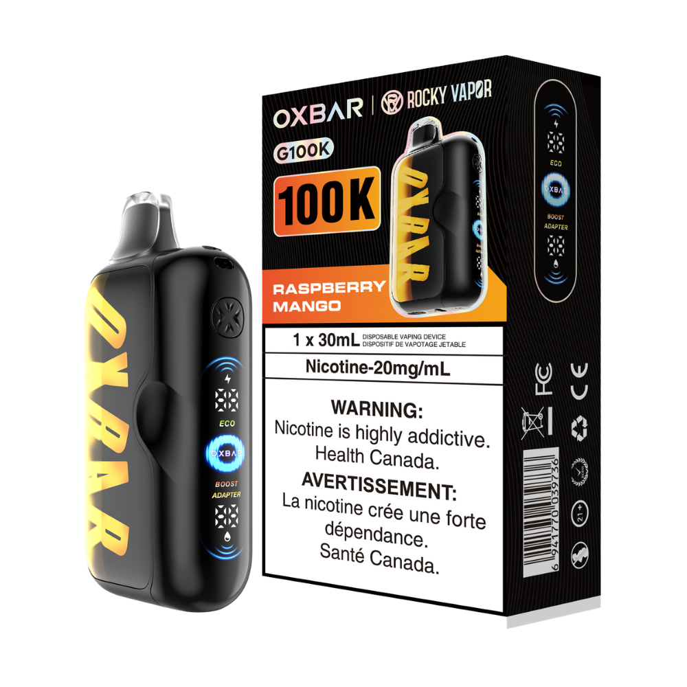 Oxbar Rocky Vapor G100k Framboise Mangue Vape Jetable Rechargeable 20Mg