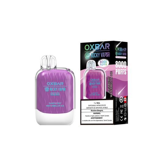 Oxbar Rocky Vapor G 8000 8000 Puffs Raspberry Watermelon Ice Rechargeable Disposable Vape 20Mg