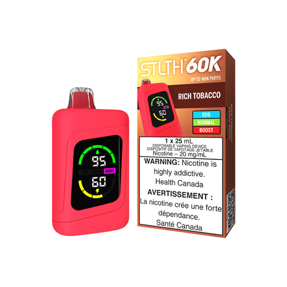 STLTH 60K bouffées - Vape jetable rechargeable tabac riche 20Mg