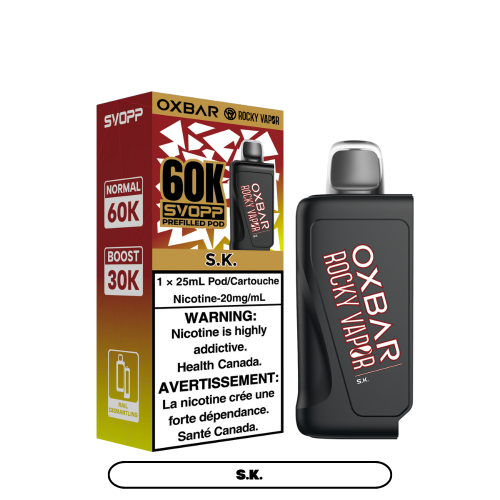 Svopp Oxbar Rocky Vapor 60K bouffées (Pods préremplis) - S.K.