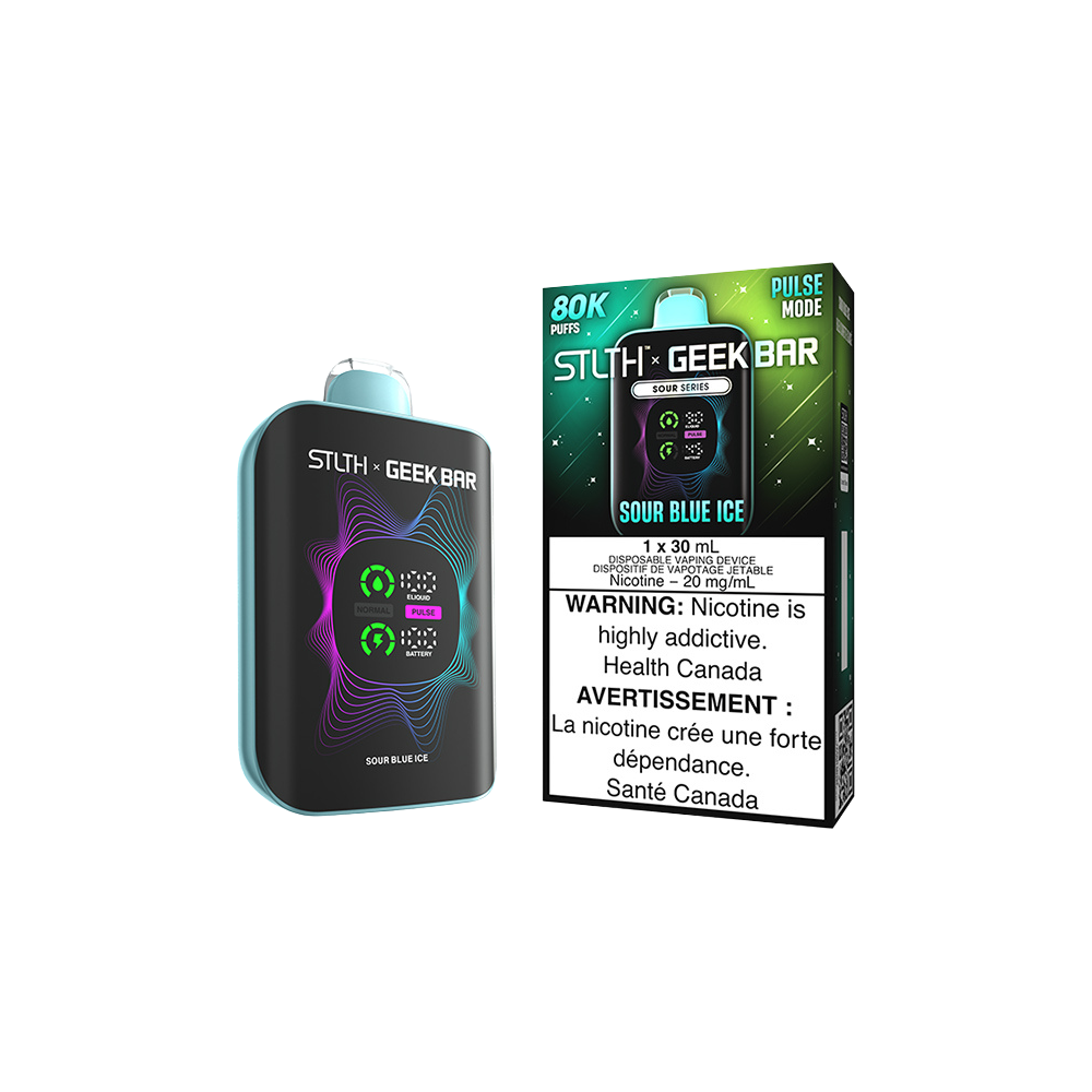 Stlth X Geek Bar - Vape jetable rechargeable Glace Bleue Acidulée 20 mg