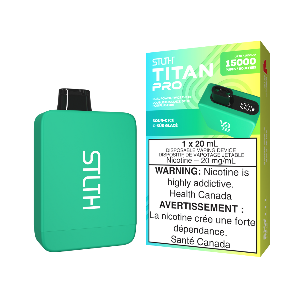 STLTH Titan Pro 15K bouffées Acide - C Glace Vape jetable rechargeable 20Mg