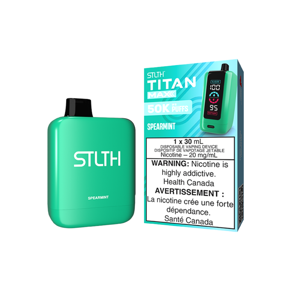 STLTH Titan Max 50K bouffées Vape jetable rechargeable à la Menthe verte 20 mg