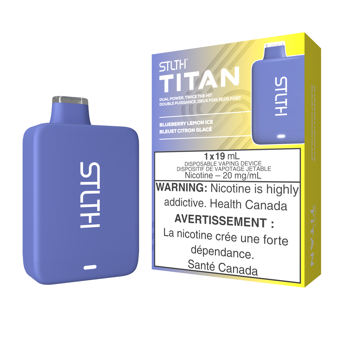 STLTH Titan 10K 10K Puffs Blueberry Lemon Ice Rechargeable Disposable Vape 20Mg