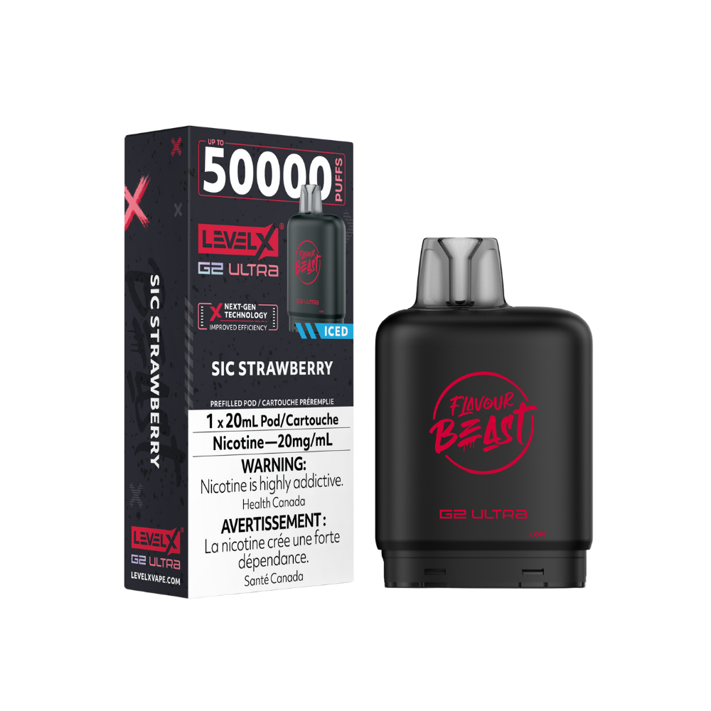 Flavour Beast Level X G2 Ultra 50K (Prefilled Pods) - Sic Strawberry Iced
