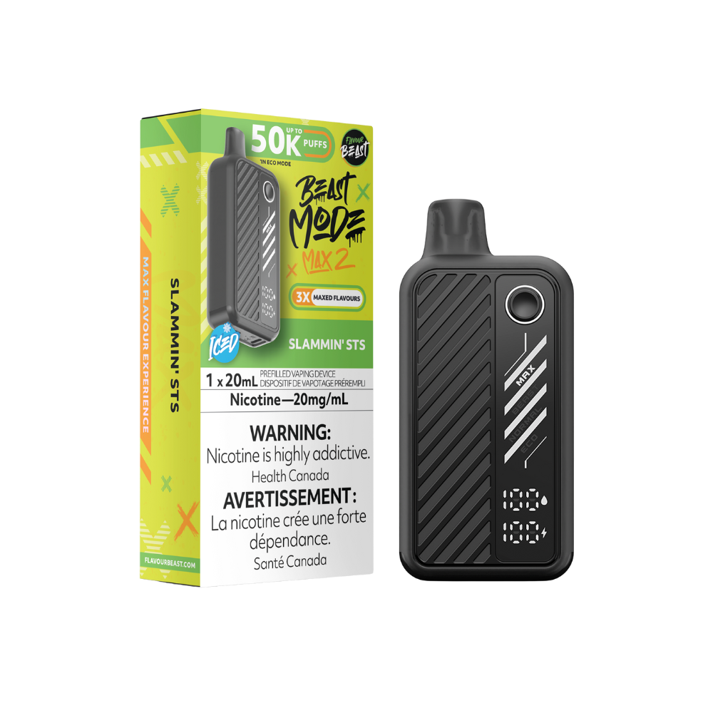 Flavour Beast Mode Max 2 50K Puffs Slammin' STS Iced Rechargeable Disposable Vape 20Mg