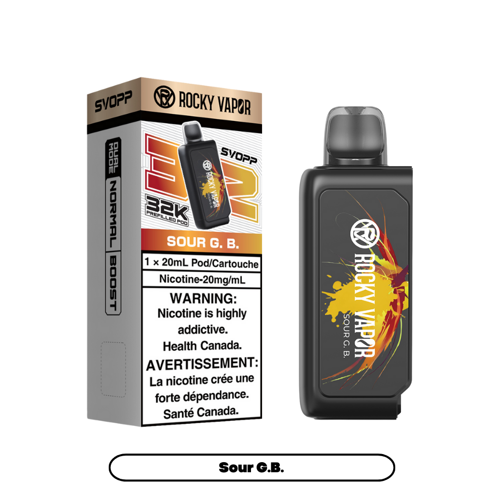 Svopp Rocky Vapor 32K Puffs (Prefilled Pods) - Sour G.B.