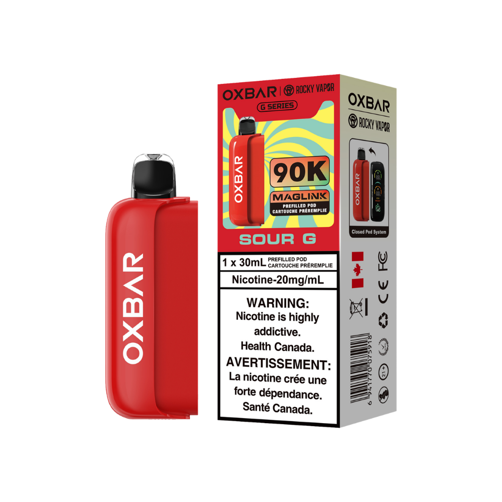 Oxbar Rocky Vapor Maglink Pod 90 000 bouffées - Pods jetables préremplis Pêche Glacée 20 mg