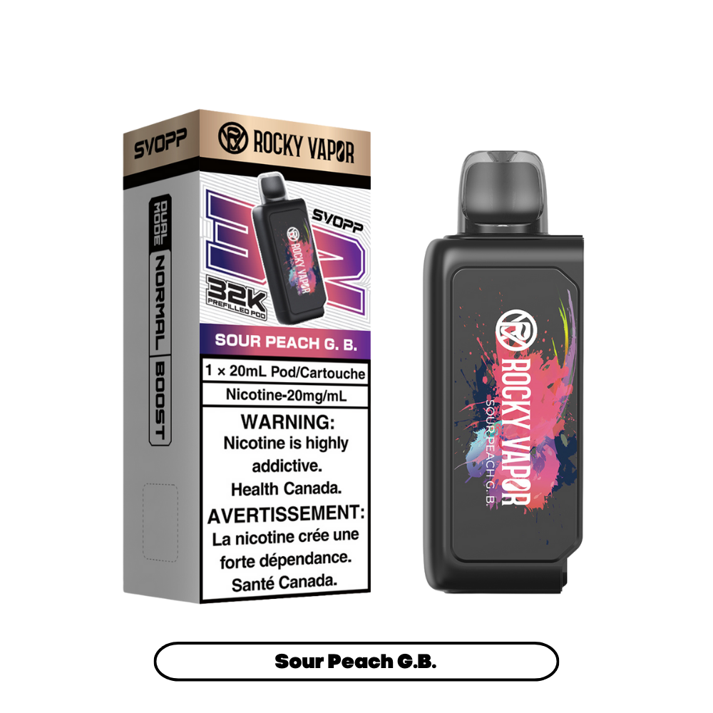 Svopp Rocky Vapor 32K Puffs (Prefilled Pods) - Sour Peach G.B.