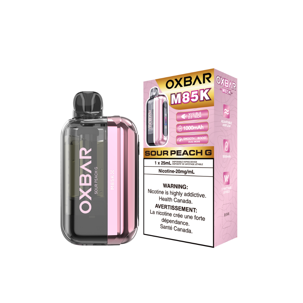 Oxbar M85K 85K Puffs - Sour Peach G Rechargeable Disposable Vape 20Mg