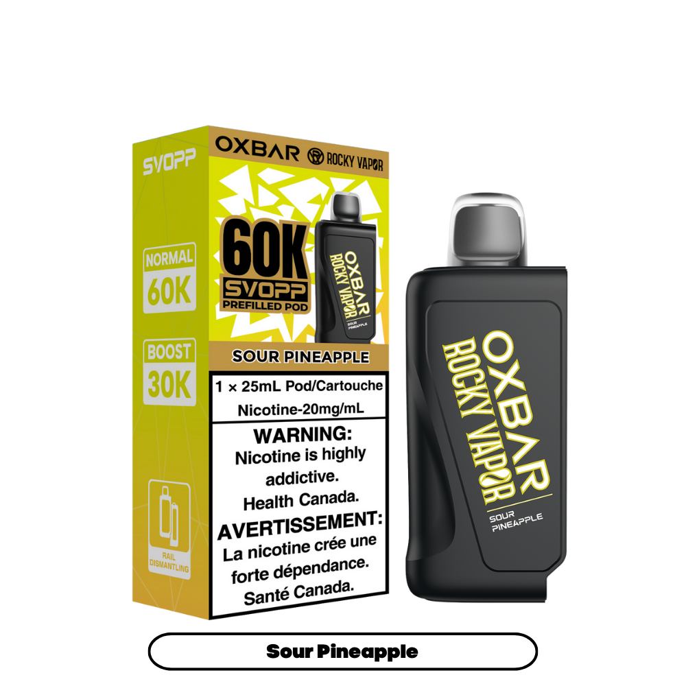 Svopp Oxbar Rocky Vapor 60K bouffées (Pods préremplis) - Ananas acidulé