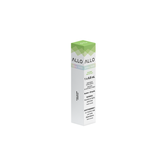 Allo Ultra 1600 Bouffées Spearmint Vape Jetable Rechargeable 20Mg
