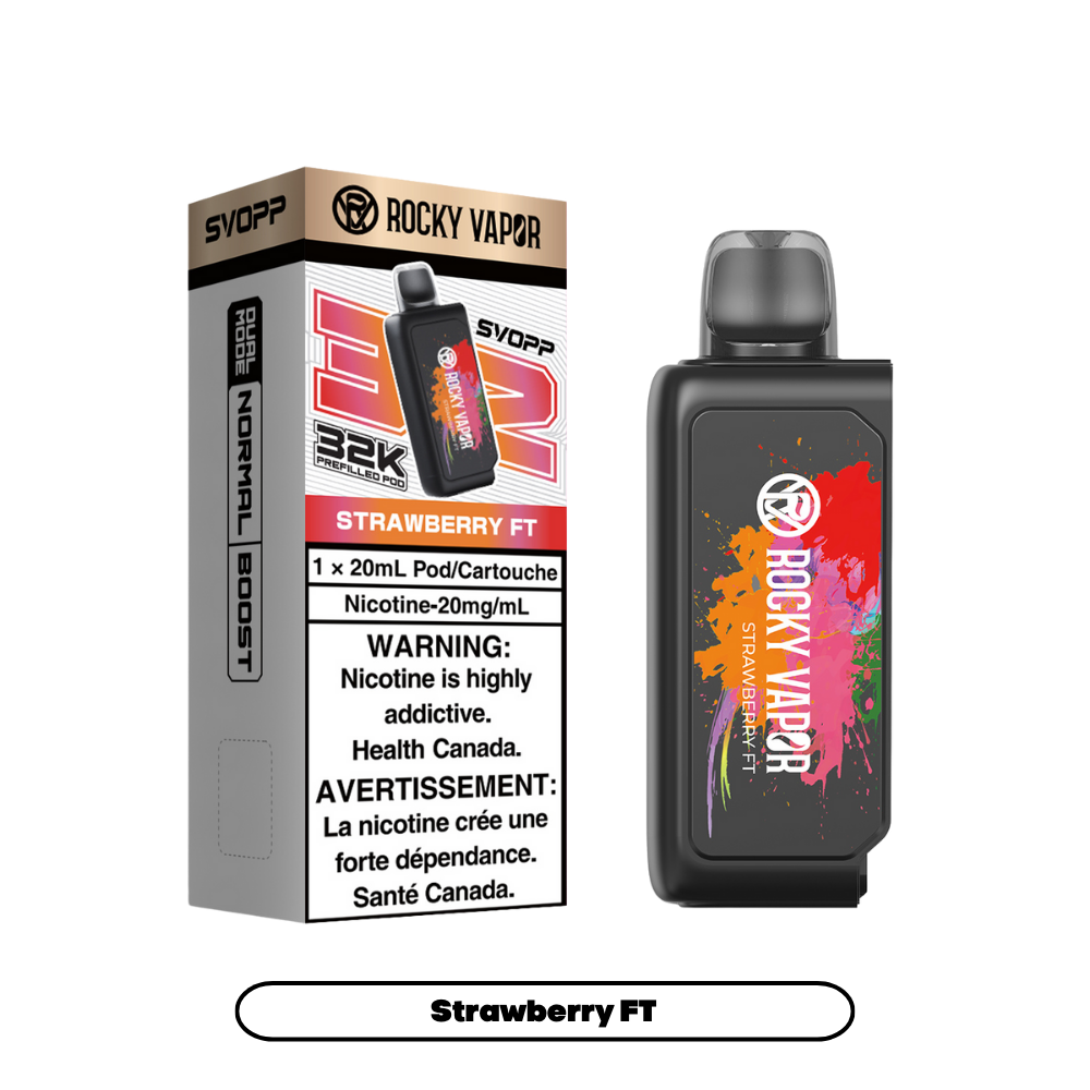 Svopp Rocky Vapor 32 000 bouffées (dosettes préremplies) - Strawberry FT