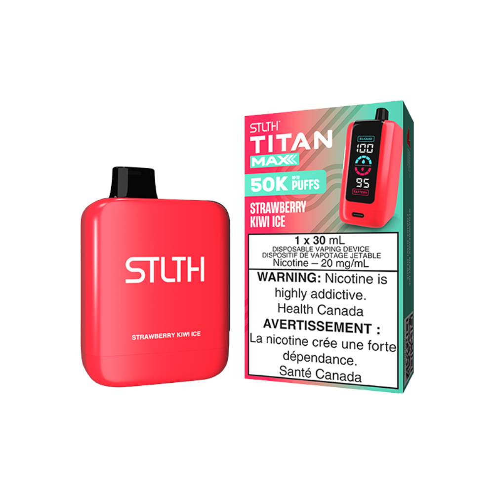STLTH Titan Max 50K Puffs - Strawberry Kiwi Ice Rechargeable Disposable Vape 20Mg