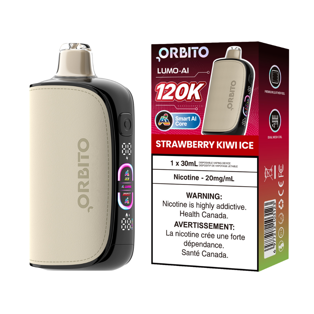 Orbito Lumo AI 120k Puffs Strawberry Kiwi Ice Rechargeable Disposable Vape 20Mg