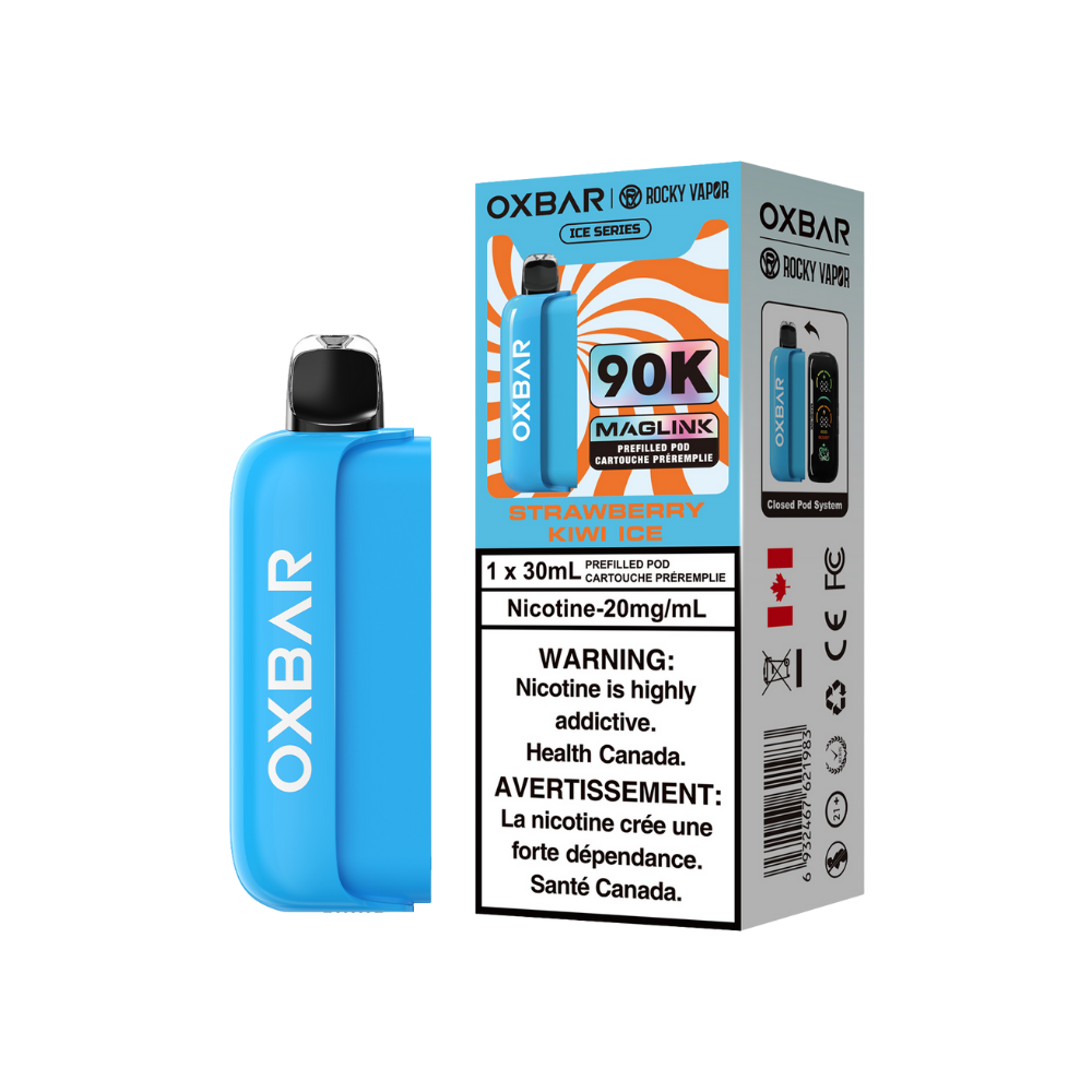 Oxbar Rocky Vapor Maglink Pod 90K Puffs - Strawberry Kiwi Ice Disposable Prefilled Pods 20Mg