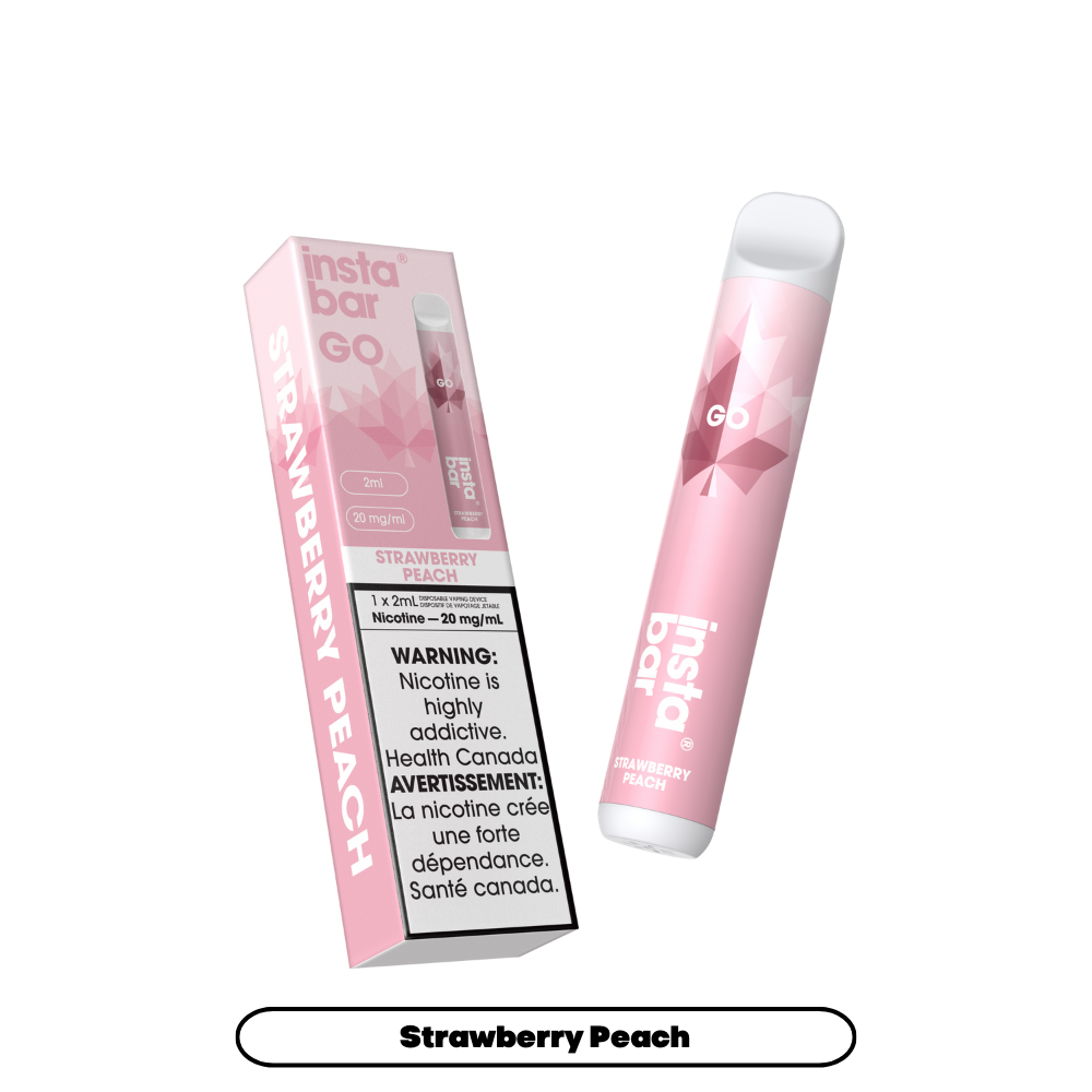 Insta Bar Go 1200 Puffs - Strawberry Peach Disposable Vape 20Mg