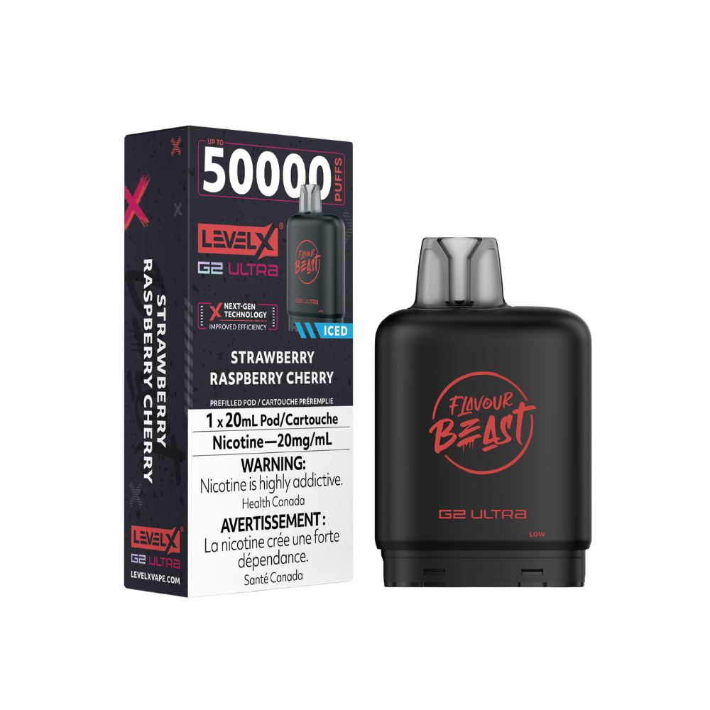 Flavour Beast Level X G2 Ultra 50K (Prefilled Pods) - Strawberry Raspberry Cherry