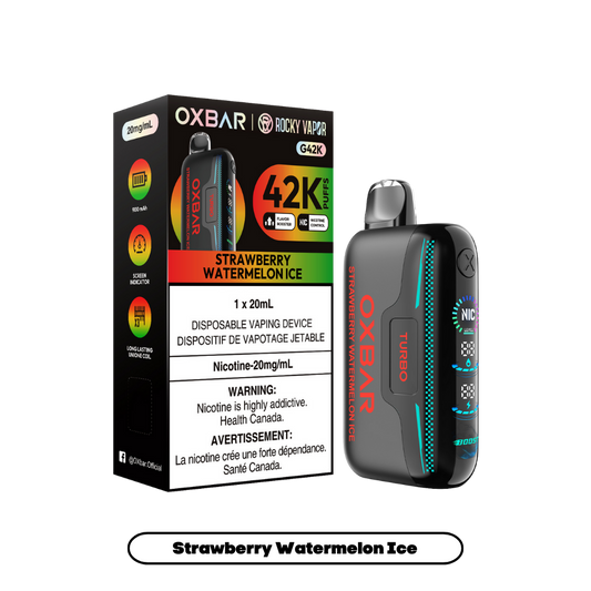 Oxbar Rocky Vapor G42k Strawberry Watermelon Ice 42K Puffs Adjustable Nicotine Rechargeable Disposable Vape 20Mg