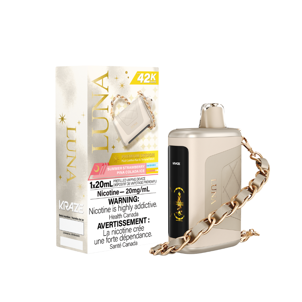Kraze Luna 42K Puffs Summer Strawberry Pina Colada Ice Rechargeable Disposable Vape 20Mg