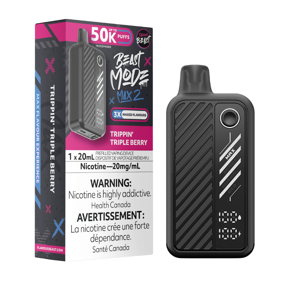 Flavour Beast Mode Max 2 50K bouffées Triple baie en folie Vape jetable rechargeable 20Mg