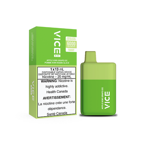 Vice Box 6000 6000 Puffs Apple Kiwi Grape Ice Rechargeable Disposable Vape 20Mg