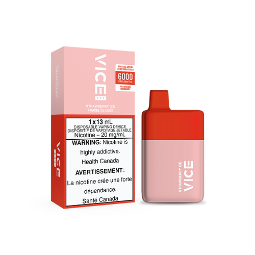 Vice Box 6000 6000 Puffs Strawberry Ice Rechargeable Disposable Vape 20Mg