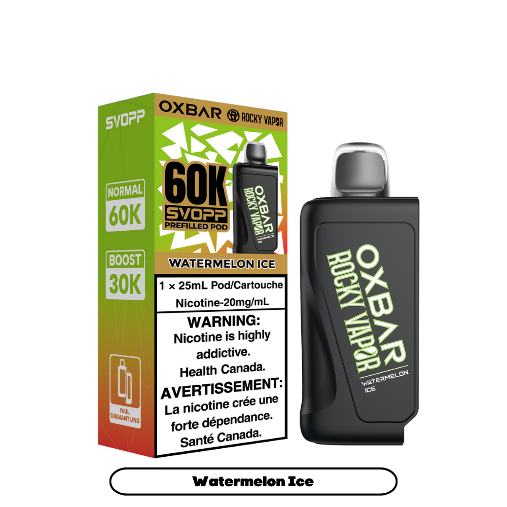 Svopp Oxbar Rocky Vapor 60K bouffées (Pods préremplis) - Pastèque Glacée
