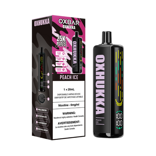 Oxbar Oxhukka 25K Puffs Peach Ice Rechargeable Disposable 20ML