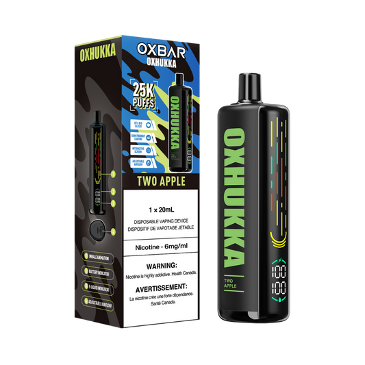 Oxbar Oxhukka 25K Puffs Two Apple Rechargeable Disposable 20ML