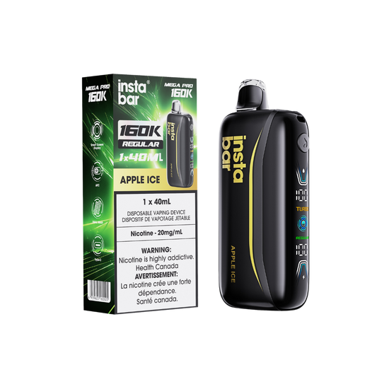 Vape jetable rechargeable Insta Bar 160K – Pomme glacée 20 mg