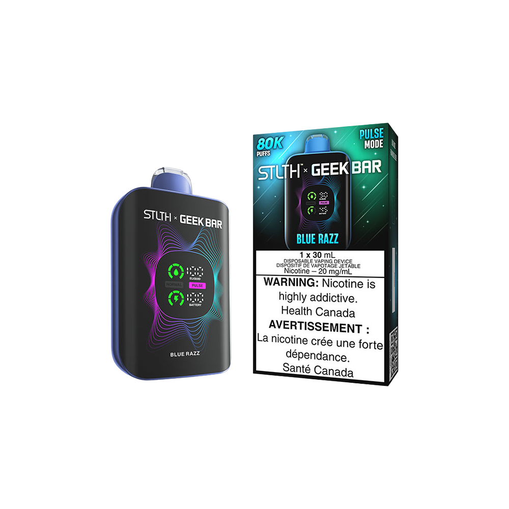 Stlth X Geek Bar - Blue Razz Rechargeable Disposable Vape 20Mg – ABC Vape