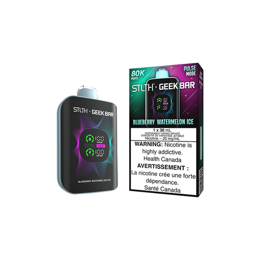 Stlth X Geek Bar - Vape jetable rechargeable Myrtille Pastèque Glacée 20 mg