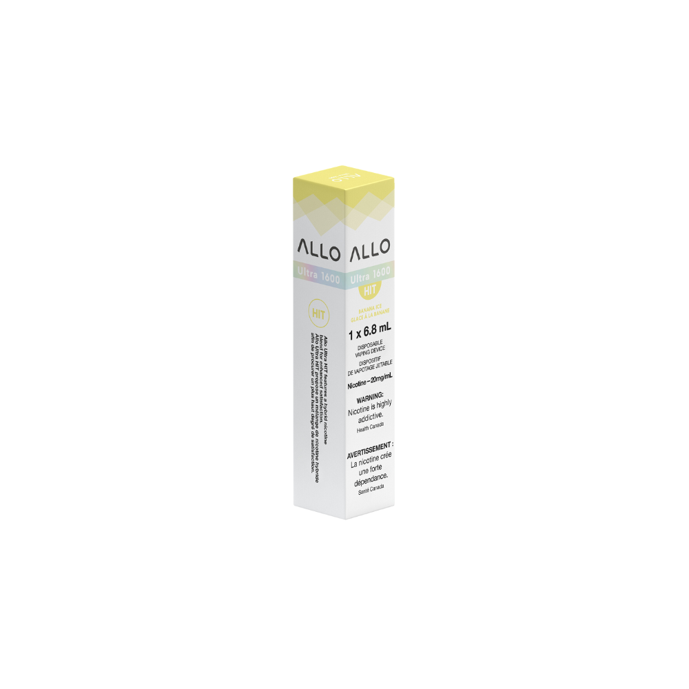 Allo Ultra 1600 Puffs Banana Ice Rechargeable Disposable Vape 20Mg