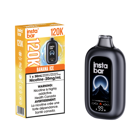 Insta Bar 120K - Banana Ice Rechargeable Disposable Vape 20Mg