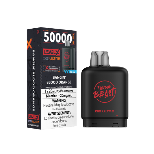 Flavour Beast Level X G2 Ultra 50K (Prefilled Pods) - Bangin' Blood Orange Iced