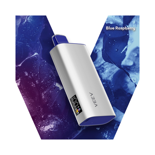 Vape jetable rechargeable VEEV NOW 18 ml, framboise bleue, 8 000 bouffées, 20 mg
