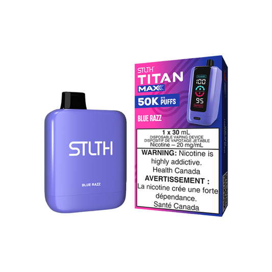 STLTH Titan Max 50K bouffées Vape jetable rechargeable - Blue Razz 20 mg