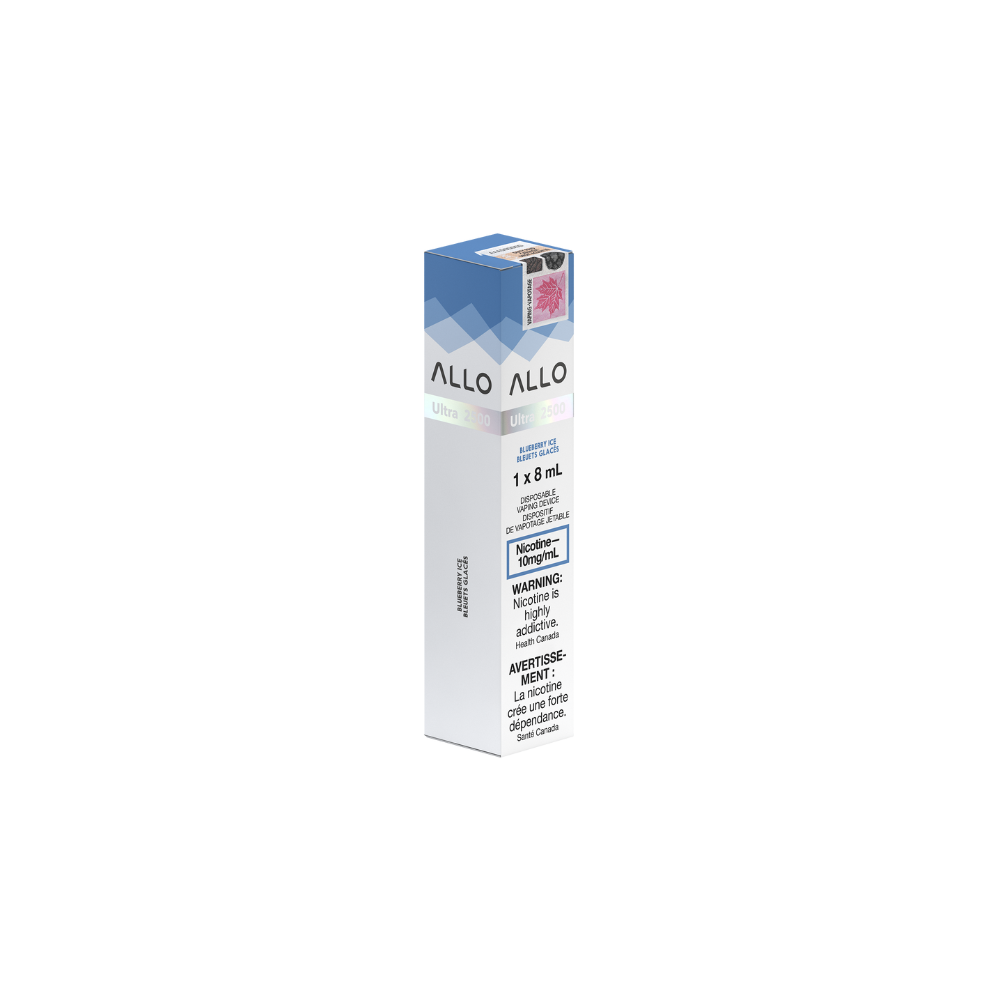 Allo Ultra 2500 Puffs Blueberry Ice Rechargeable Disposable Vape 10Mg