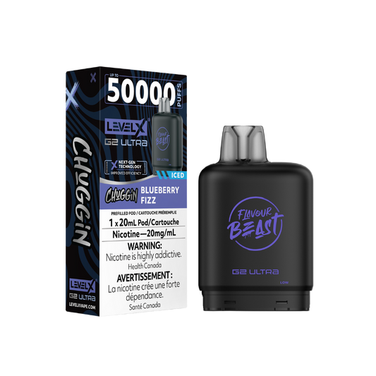 Flavour Beast Level X G2 Ultra 50K (Prefilled Pods) -  Blueberry Fizz Iced