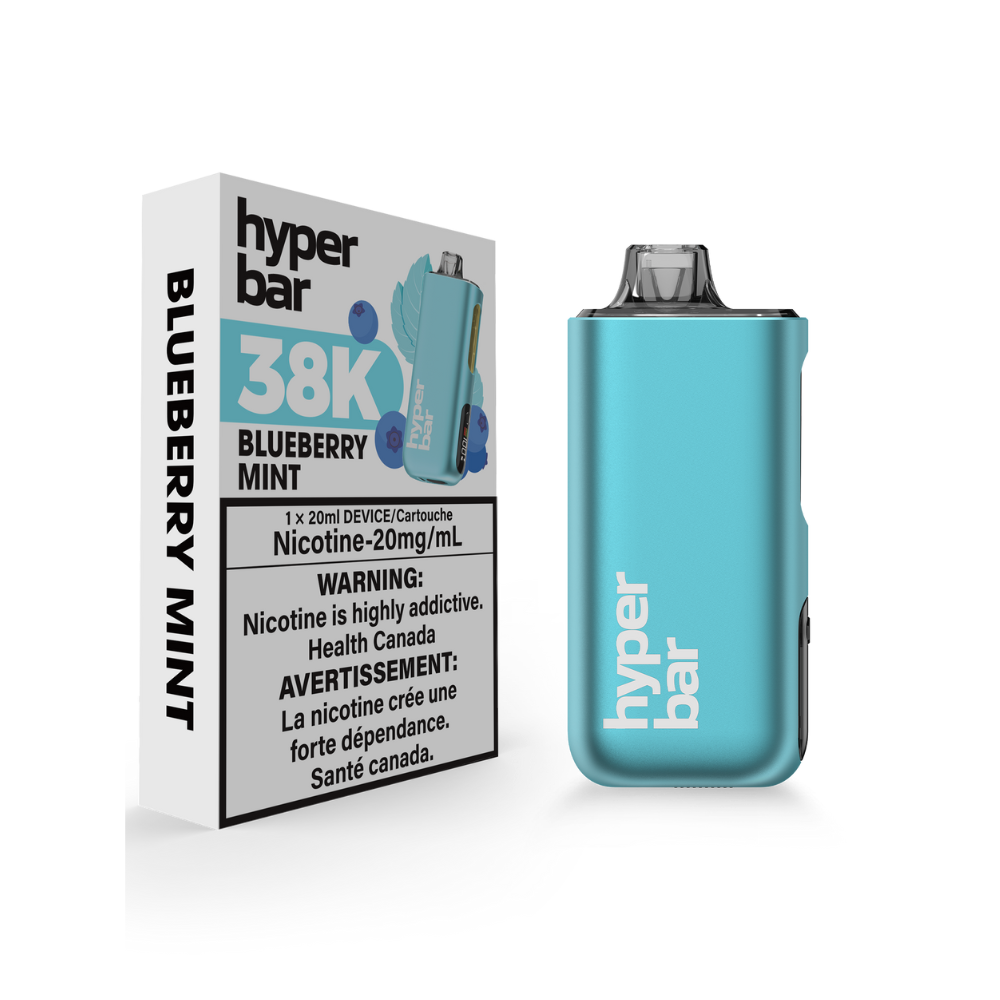 Hyper Bar 38K Puffs Blueberry Mint Rechargeable Disposable  20Mg