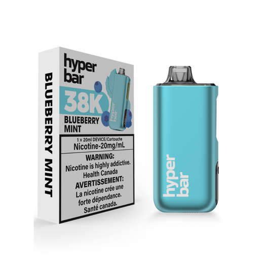 Hyper Bar 38K Puffs Blueberry Mint Rechargeable Disposable  20Mg