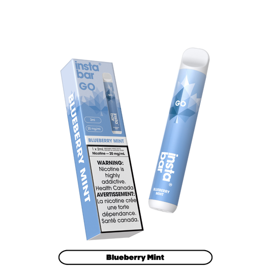 Insta Bar Go 1200 bouffées - Vape jetable Myrtille Menthe 20Mg
