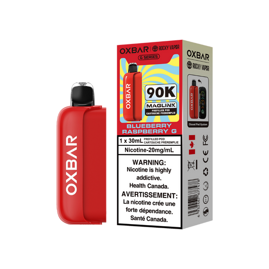 Oxbar Rocky Vapor Maglink Pod 90K bouffées - Myrtille Framboise G Pods jetables préremplis 20Mg