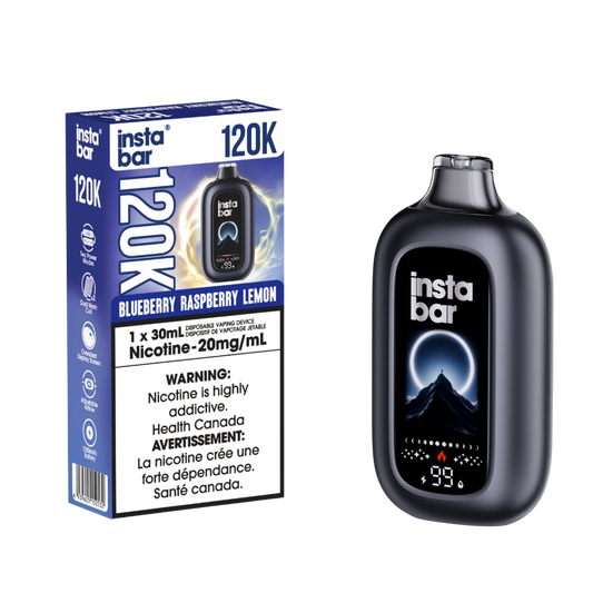 Insta Bar 120K - Blueberry Raspberry Lemon Rechargeable Disposable Vape 20Mg
