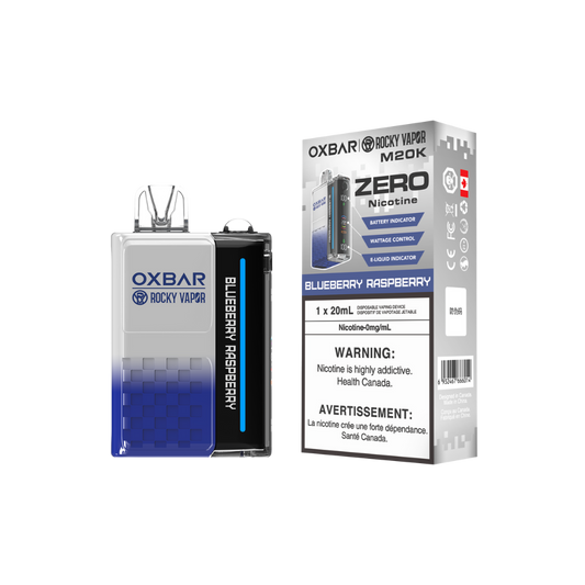 Oxbar Rocky Vapor M20K 20K Puffs Blueberry Raspberry Adjustable Wattage Rechargeable Disposable Vape Zero Nicotine